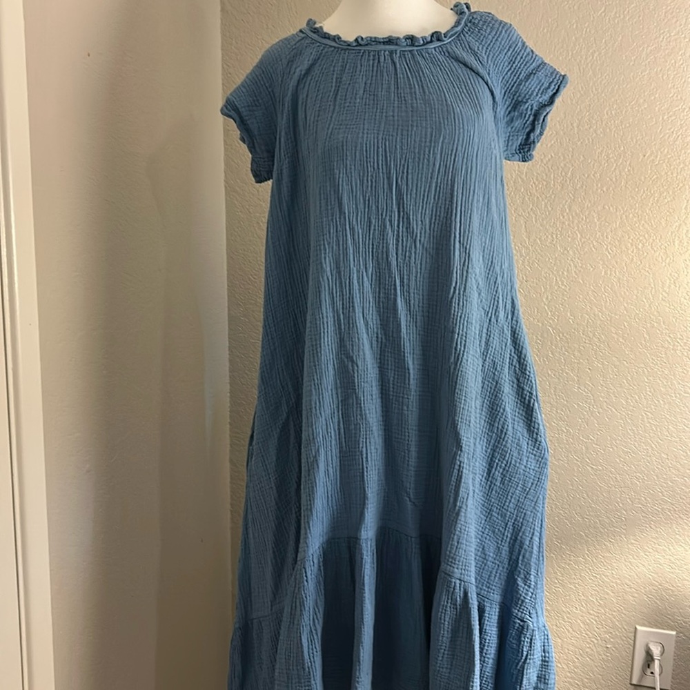 Stich Drop midi gauze dress